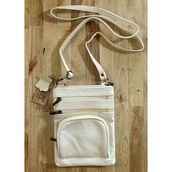 Maze Exclusive Cream Genuine Leather Mini Organization Crossbody - NEW - Picture 1 of 9